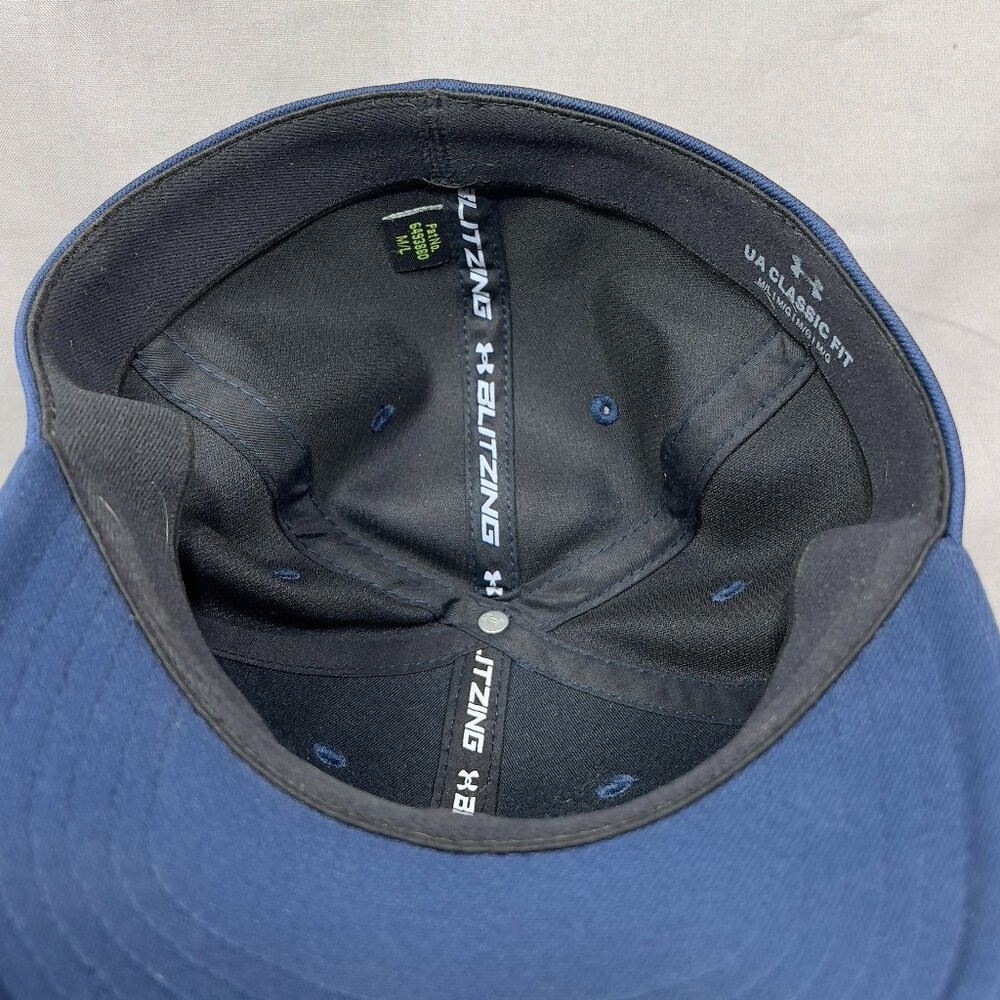 Under Armour Freedom Blitzing Stretch Fit M/L Hat Cap Blue USA Flag Golf Mens - Picture 12 of 13